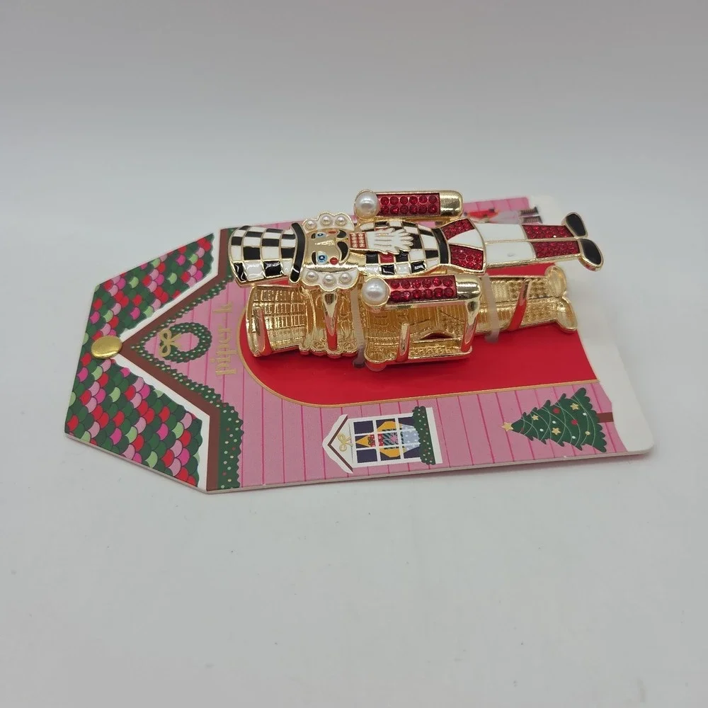 NEW Piper K Nutcracker Rhinestone Christmas Hair Clip